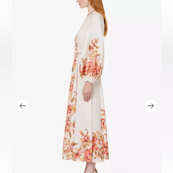💐 Zimmermann Vacay Billow belted  floral linen maxi dress 💐 - Picture 5 of 16
